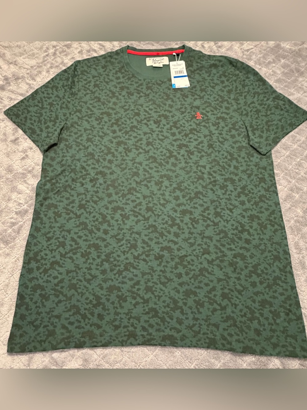 Original Penguin Men’s Patterned T Shirt XL Sycamore Green NWT